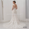 Elegant Vestido De Renda Lace Sleeveless Open Back A Line Bridal Gowns